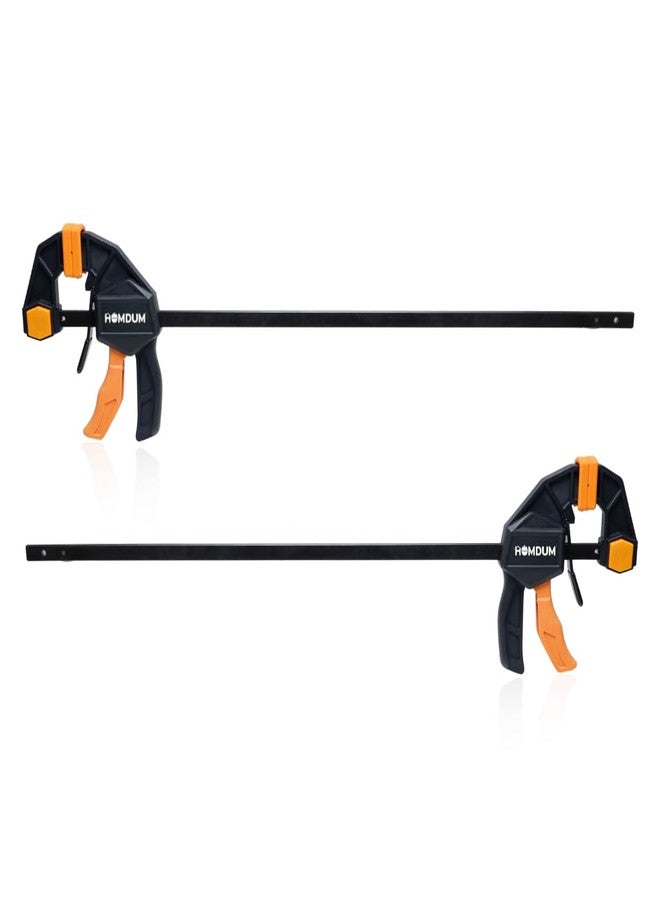 Homdum مشبك تثبيت سريع من هومدوم مقاس 18 بوصة لأعمال النجارة، مشبك سقاطة من النوع F قابل للتحرير بيد واحدة، مقاس أعمال النجارة 65 × 21 سم، بمقبض نايلون متين ومقبض مطاطي مقاوم للخدش، عبوة من قطعتين. - Image 1